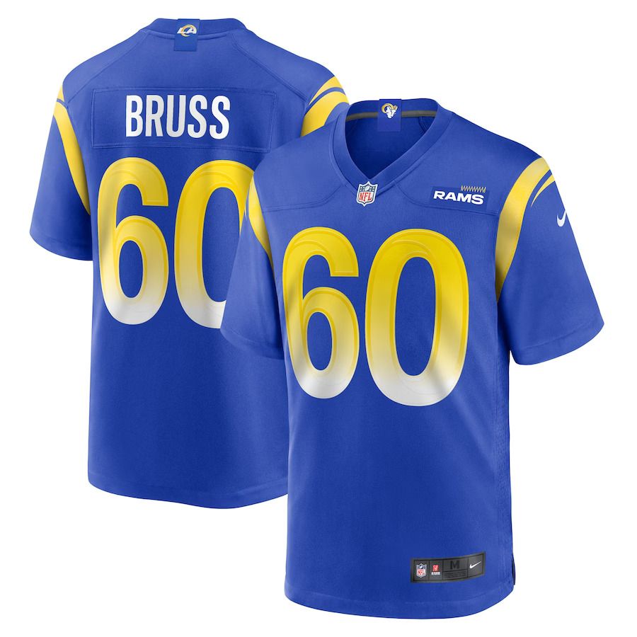 Men Los Angeles Rams #60 Logan Bruss Nike Royal Game Player NFL Jersey